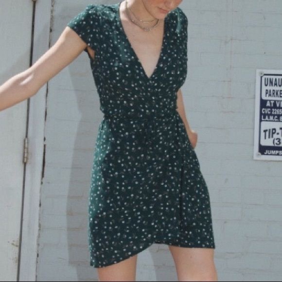 brandy melville green robbie dress